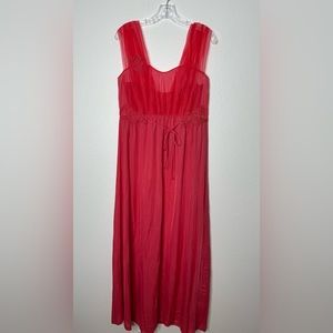 Kickernick Bright Pink‎ Vintage Maxi Dress Nightgown Lingerie Size 36
